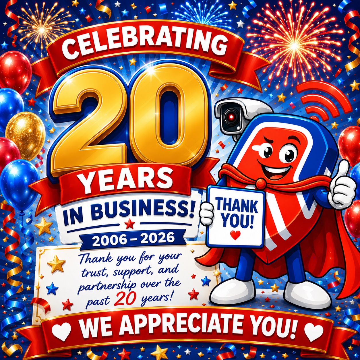 Celebrating 20 years in business, 2006–2026. Thank you for your trust, support, and partnership.